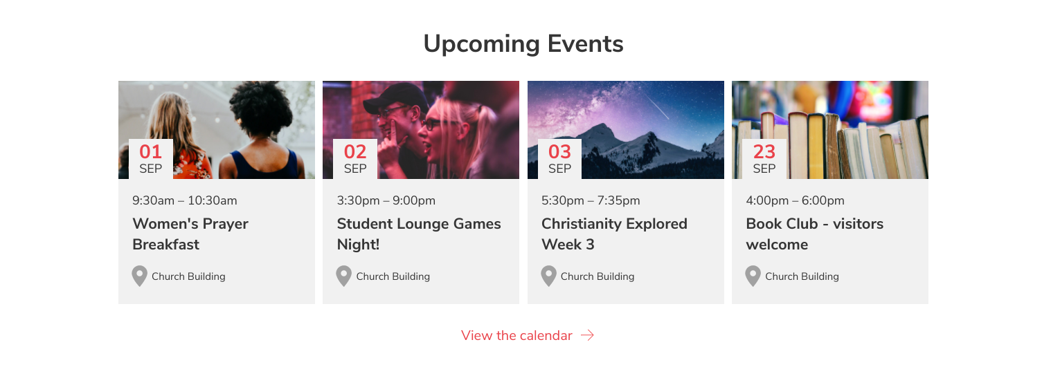 events feed